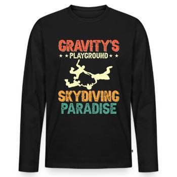 Parachutisme Parachutisme - T-shirt manches longues Premium bio Homme - noir - Devant - Nico (187cm)