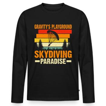Parachutisme Parachutisme - T-shirt manches longues Premium bio Homme - noir - Devant - Nico (187cm)