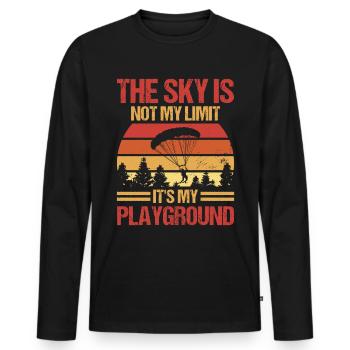 Skydiving Skydiving - Men's Premium Organic Long Sleeve Shirt - black - Front - Nico (187cm)
