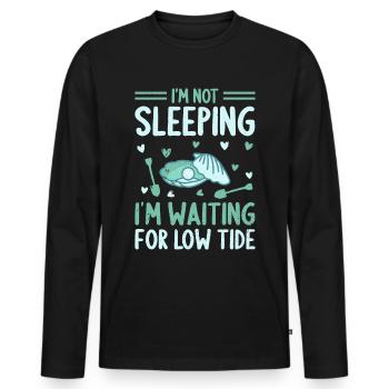 Palourde palourdes fruits de mer Digger Beach Shell Design - T-shirt manches longues Premium bio Homme - noir - Devant - Nico (187cm)