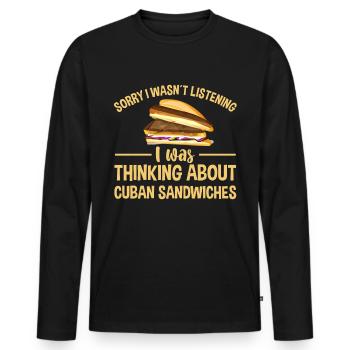 Sandwich Cuban Sandwich Sandwich Master Food - Men's Premium Organic Long Sleeve Shirt - black - Front - Nico (187cm)