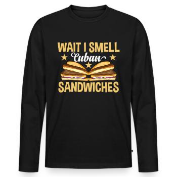 Sandwich Master Deli Sub Lover Sandwich Day Food - T-shirt manches longues Premium bio Homme - noir - Devant - Nico (187cm)