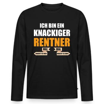 Ich bin ein knackiger Rentner lustige Rente Spruch - Männer Premium Bio Langarmshirt - Schwarz - Vorne - Nico (187cm)