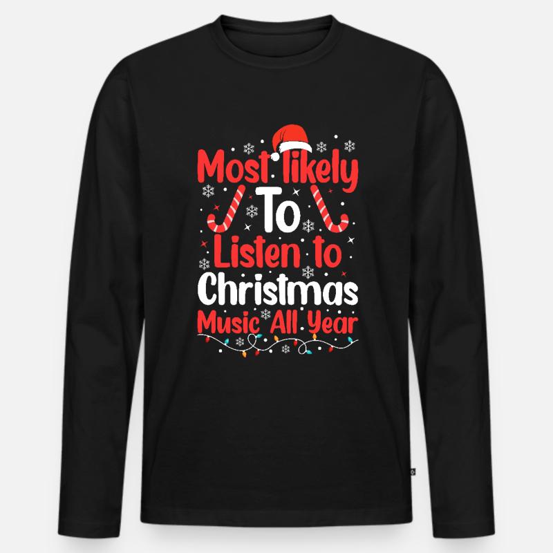 Weihnachten Weihnachts Elfen - Männer Premium Bio Langarmshirt - Schwarz