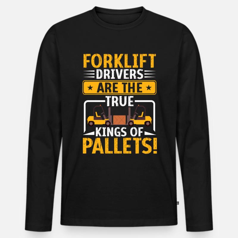 Staplerfahrer Gabelstapler Lagerarbeiter Logistik - Männer Premium Bio Langarmshirt - Schwarz