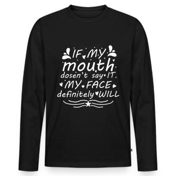 Présenter - T-shirt manches longues Premium bio Homme - noir - Devant - Nico (187cm)