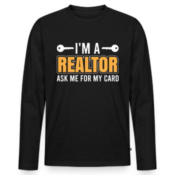 Real Estate Agents Real Estate Agents - Men's Premium Organic Long Sleeve Shirt - black - Front - Nico (187cm)