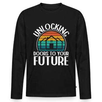 Real Estate Agents Real Estate Agents - Men's Premium Organic Long Sleeve Shirt - black - Front - Nico (187cm)