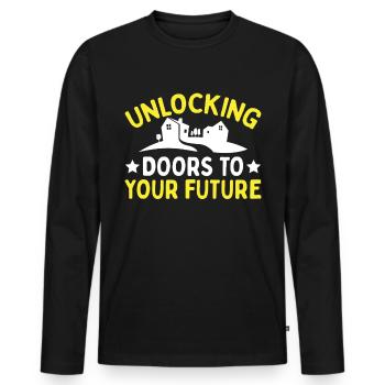 Real Estate Agents Real Estate Agents - Men's Premium Organic Long Sleeve Shirt - black - Front - Nico (187cm)