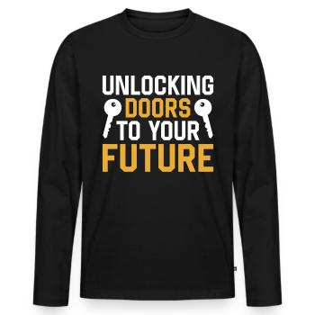 Real Estate Agents Real Estate Agents - Men's Premium Organic Long Sleeve Shirt - black - Front - Nico (187cm)
