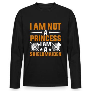 Shieldmaiden Lagertha Guerrière germanique - T-shirt manches longues Premium bio Homme - noir - Devant - Nico (187cm)