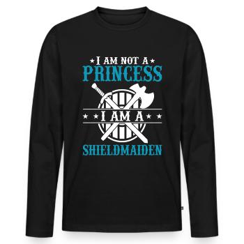 Shieldmaiden Lagertha Guerrière germanique - T-shirt manches longues Premium bio Homme - noir - Devant - Nico (187cm)