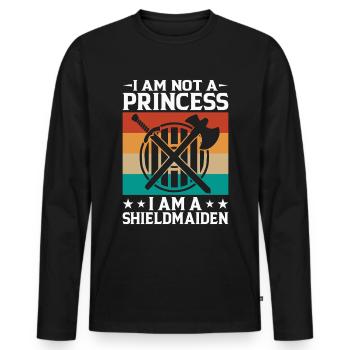 Shieldmaiden Lagertha Guerrière germanique - T-shirt manches longues Premium bio Homme - noir - Devant - Nico (187cm)