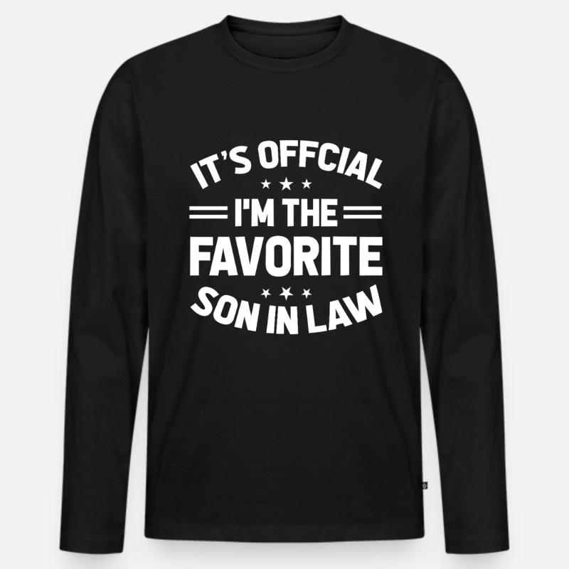 Lieblingssohn Vater Mutter Schwiegermutter - Männer Premium Bio Langarmshirt - Schwarz