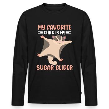 Sugar glider - Men's Premium Organic Long Sleeve Shirt - black - Front - Nico (187cm)