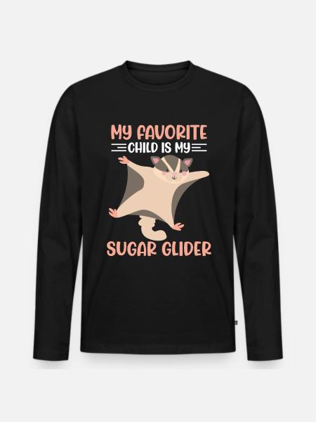 Sugar glider - Men's Premium Organic Long Sleeve Shirt - black