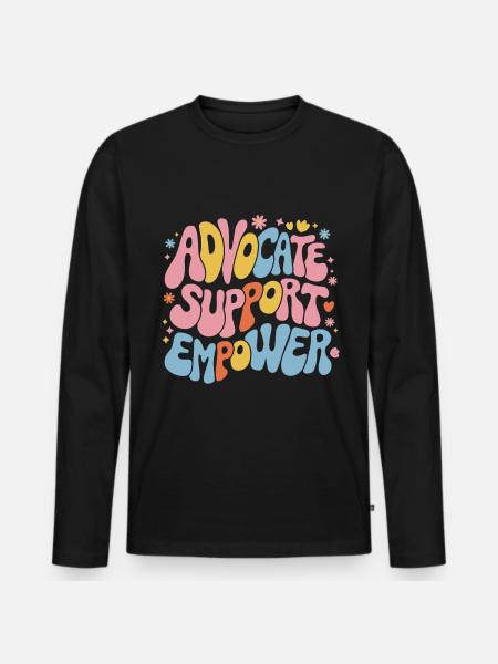 Support Empower advocates - Men's Premium Organic Long Sleeve Shirt - black