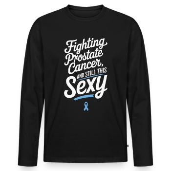 Fight against prostate cancer - Men's Premium Organic Long Sleeve Shirt - black - Front - Nico (187cm)