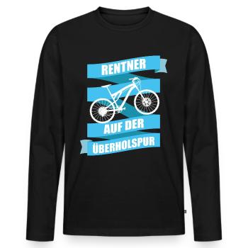 Rentner Sport Geschenk - Männer Premium Bio Langarmshirt - Schwarz - Vorne - Nico (187cm)