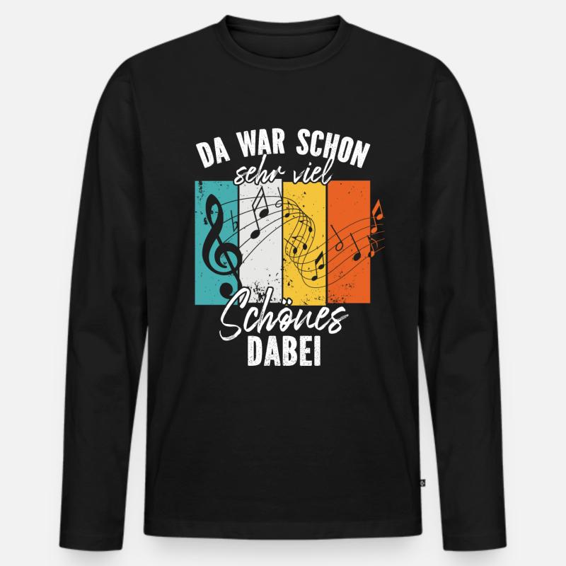 Chorleiter Dirigent Musiklehrer Musiker Retro Note - Männer Premium Bio Langarmshirt - Schwarz