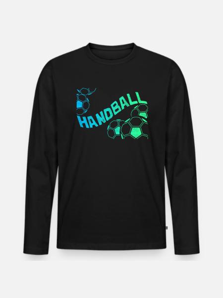 Handball - T-shirt manches longues Premium bio Homme - noir