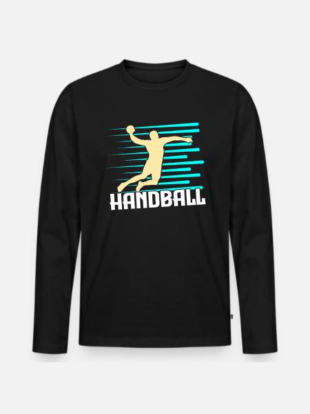 handball - T-shirt manches longues Premium bio Homme - noir