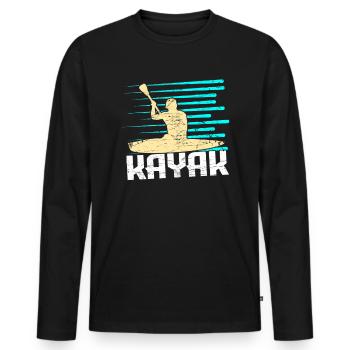 Kayak fahren - Männer Premium Bio Langarmshirt - Schwarz - Vorne - Nico (187cm)