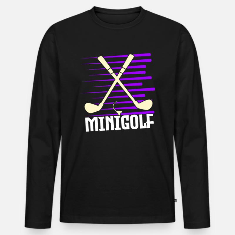 Minigolf - Männer Premium Bio Langarmshirt - Schwarz