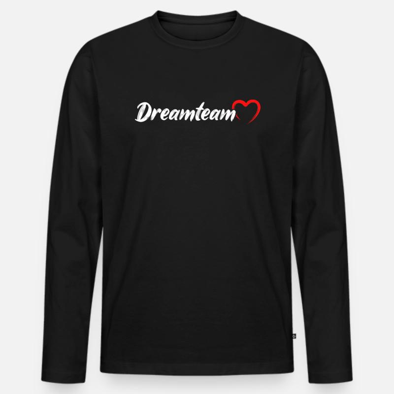 Dreamteam Traumpaar - Männer Premium Bio Langarmshirt - Schwarz