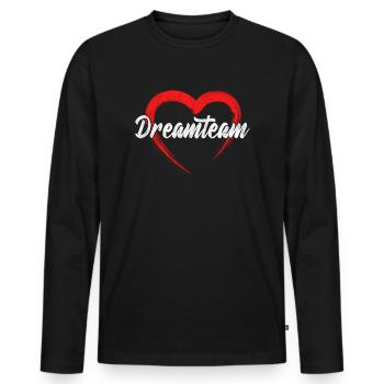 Dream Team Dream Couple - Men's Premium Organic Long Sleeve Shirt - black - Front - Nico (187cm)