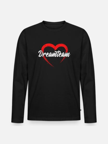 Dreamteam Traumpaar - Männer Premium Bio Langarmshirt - Schwarz