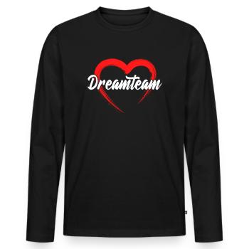 Dream Team Dream Couple - Men's Premium Organic Long Sleeve Shirt - black - Front - Nico (187cm)
