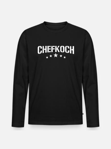 Chefkoch - Männer Premium Bio Langarmshirt - Schwarz