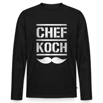 Chef - Men's Premium Organic Long Sleeve Shirt - black - Front - Nico (187cm)