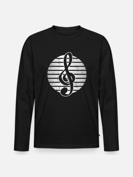 Music Clef - Men's Premium Organic Long Sleeve Shirt - black