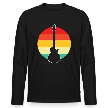 E Guitar Retro - Men's Premium Organic Long Sleeve Shirt - black - Front - Nico (187cm)