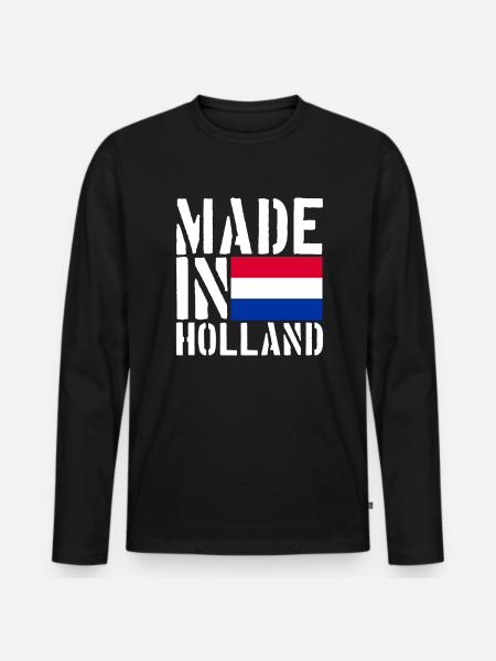 Holland Dutch Funny saying - Men's Premium Organic Long Sleeve Shirt - black