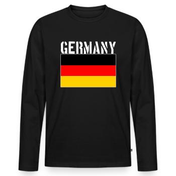 Germany Flag - Men's Premium Organic Long Sleeve Shirt - black - Front - Nico (187cm)