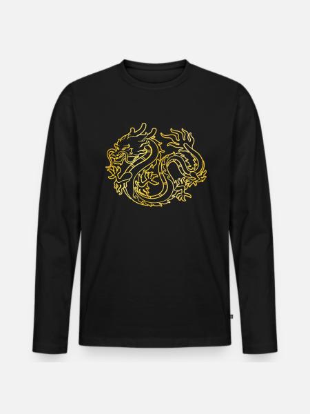 Chinese dragon - Men's Premium Organic Long Sleeve Shirt - black