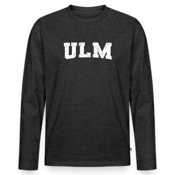 Ulm - Men's Premium Organic Long Sleeve Shirt - heather anthracite - Front - Nico (187cm)