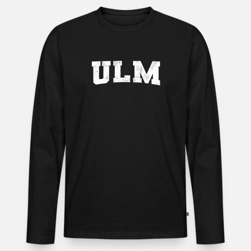 Ulm - Männer Premium Bio Langarmshirt - Schwarz