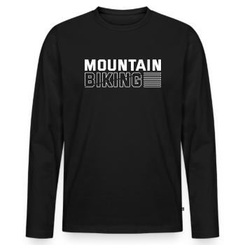 Mountain bike mountain biking - Men's Premium Organic Long Sleeve Shirt - black - Front - Nico (187cm)