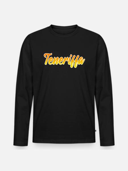 Teneriffa - Männer Premium Bio Langarmshirt - Schwarz