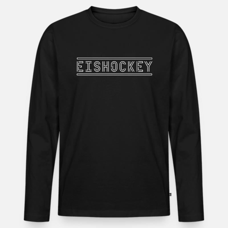Eishockey - Männer Premium Bio Langarmshirt - Schwarz