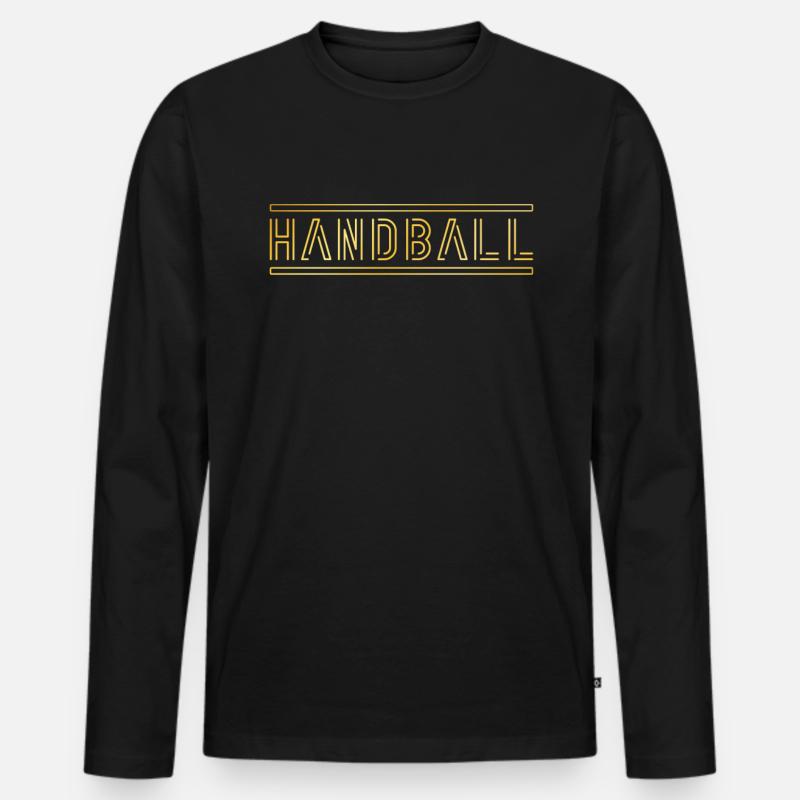 Handball - Männer Premium Bio Langarmshirt - Schwarz