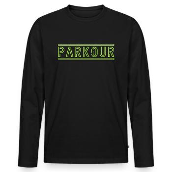 Parkour - Men's Premium Organic Long Sleeve Shirt - black - Front - Nico (187cm)