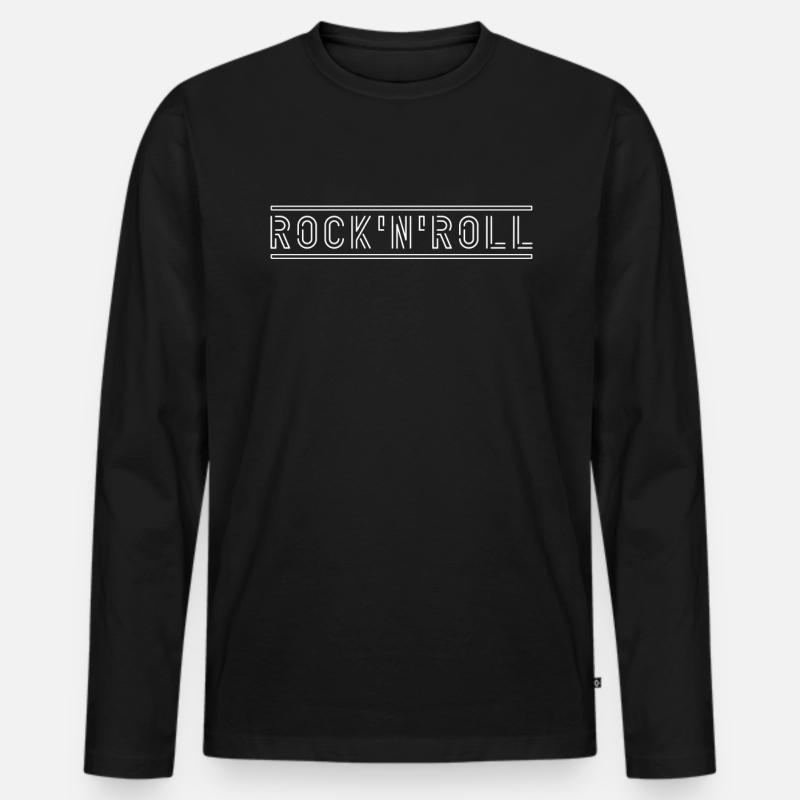 Rock n Roll - Männer Premium Bio Langarmshirt - Schwarz