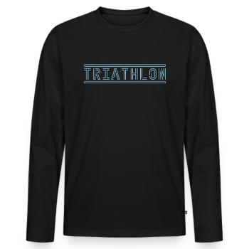 Triathlon - Men's Premium Organic Long Sleeve Shirt - black - Front - Nico (187cm)