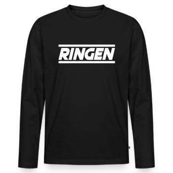 Ringen - Männer Premium Bio Langarmshirt - Schwarz - Vorne - Nico (187cm)