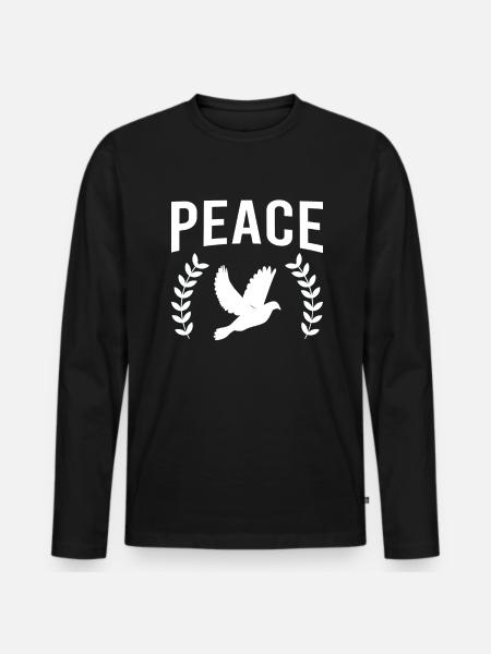 Peace Dove Peace Peace - Men's Premium Organic Long Sleeve Shirt - black